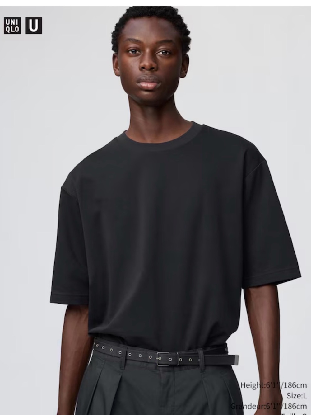 UNIQLO Airism Men's Black Crew Neck T-Shirt